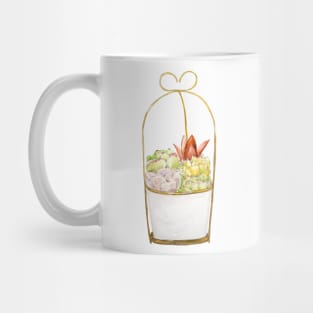 botanical succulent in a golden rack watercolor 2 Mug